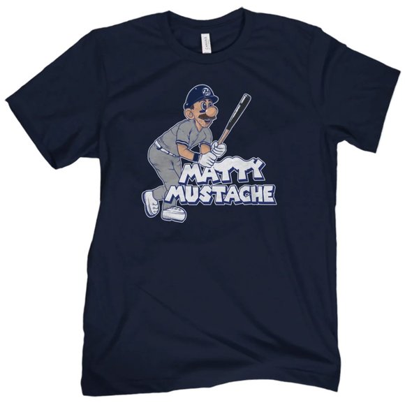 Gildan Other - Gildan "Matty Mustache" Unisex T-Shirt / Navy M-2XL